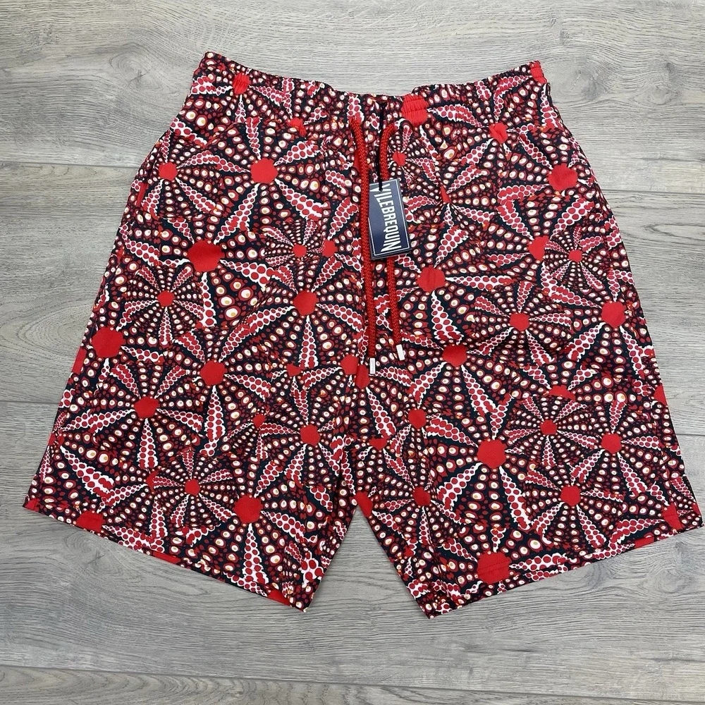 NWT Vilebrequin Oursinades Swim Trunks Men Sz M Boujee Multicolor Geometric